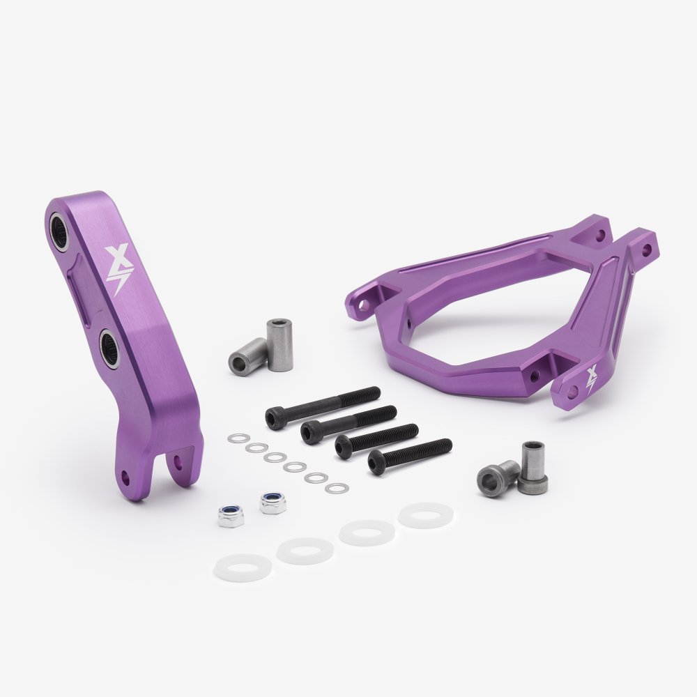 EBMX Rear Shock Linkage And Suspension Triangle for Light_bee Purple