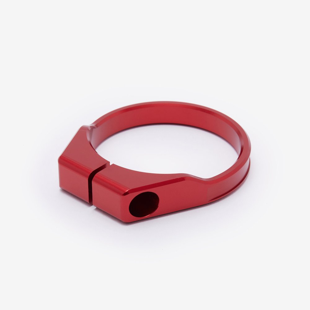 Full-E Charged Steering Tube Riser Reinforcing Clamp Red