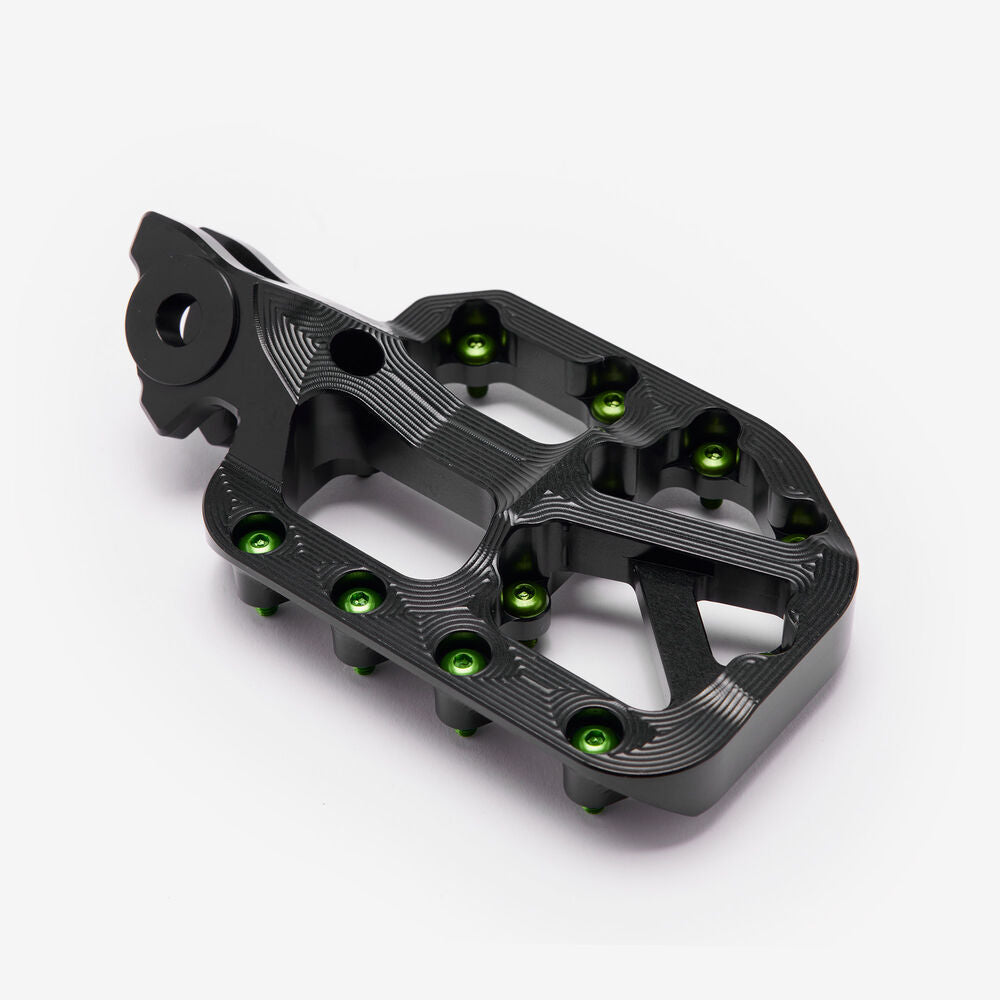 Full-E Charged Black Foot Peg Set Green Pins