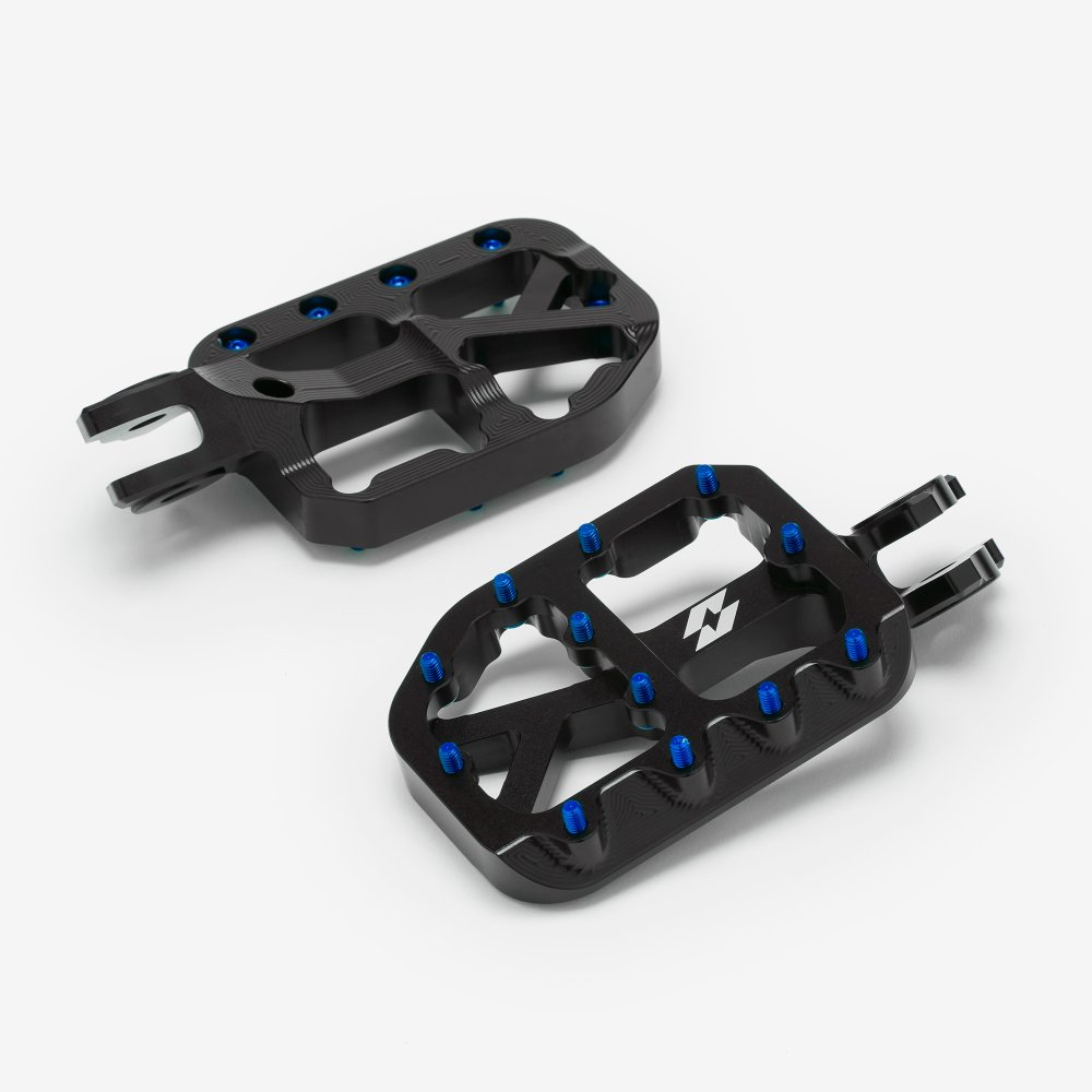 Full-E Charged Black Foot Peg Set Blue Pins