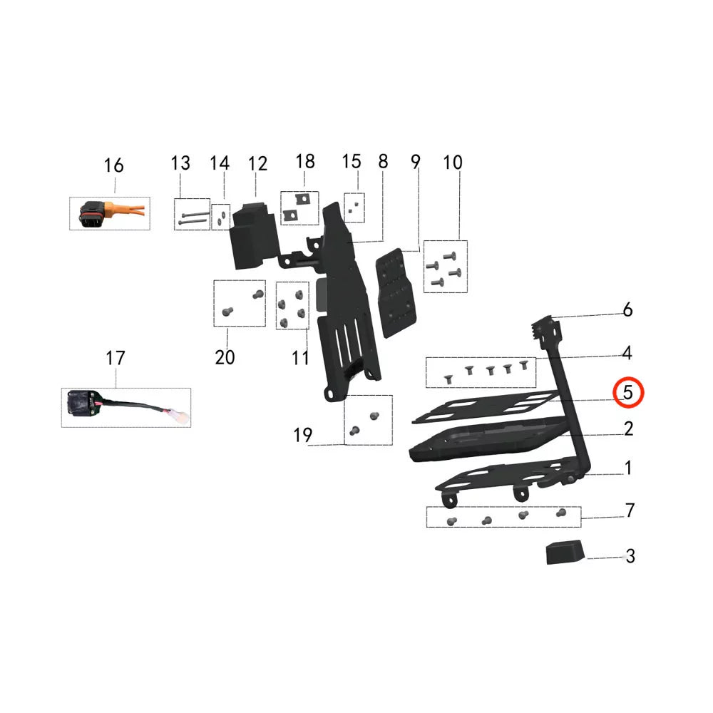 5. Battery Pack Bottom Support Silica Gel Mat